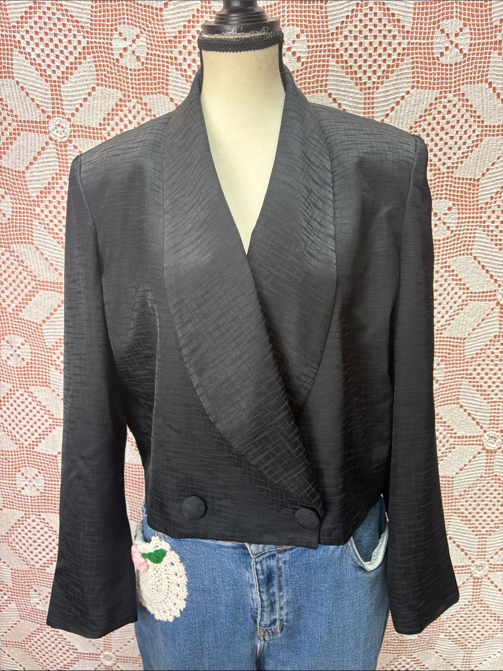 Vintage 1980s LOOKS Black Cropped Blazer – Made in Canada